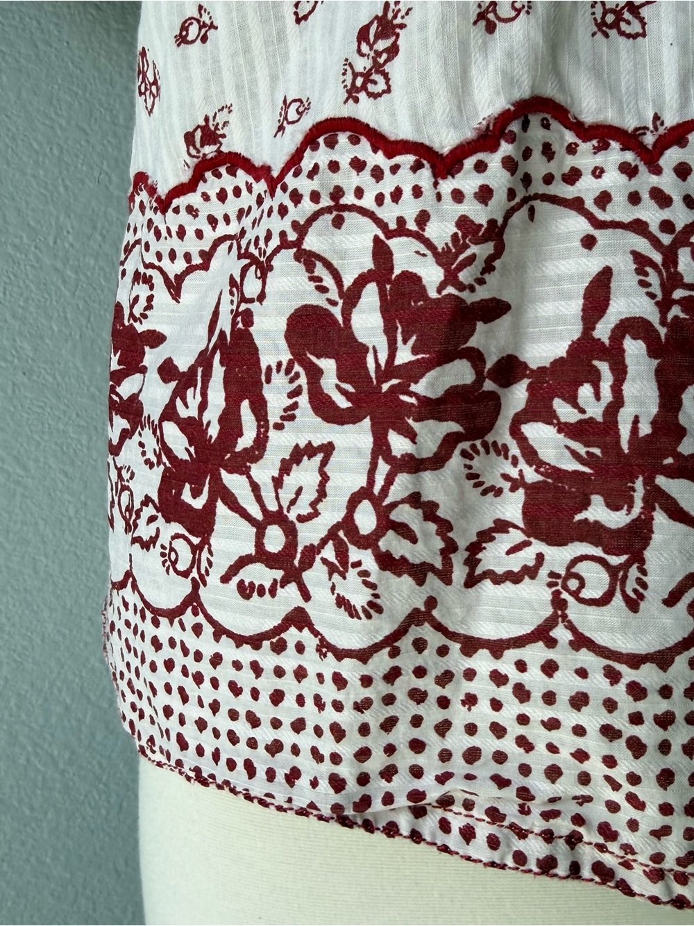 Anthropologie Pilcro Boho Floral Puff Sleeve Cotton Peasant Blouse Small - Picture 3 of 11